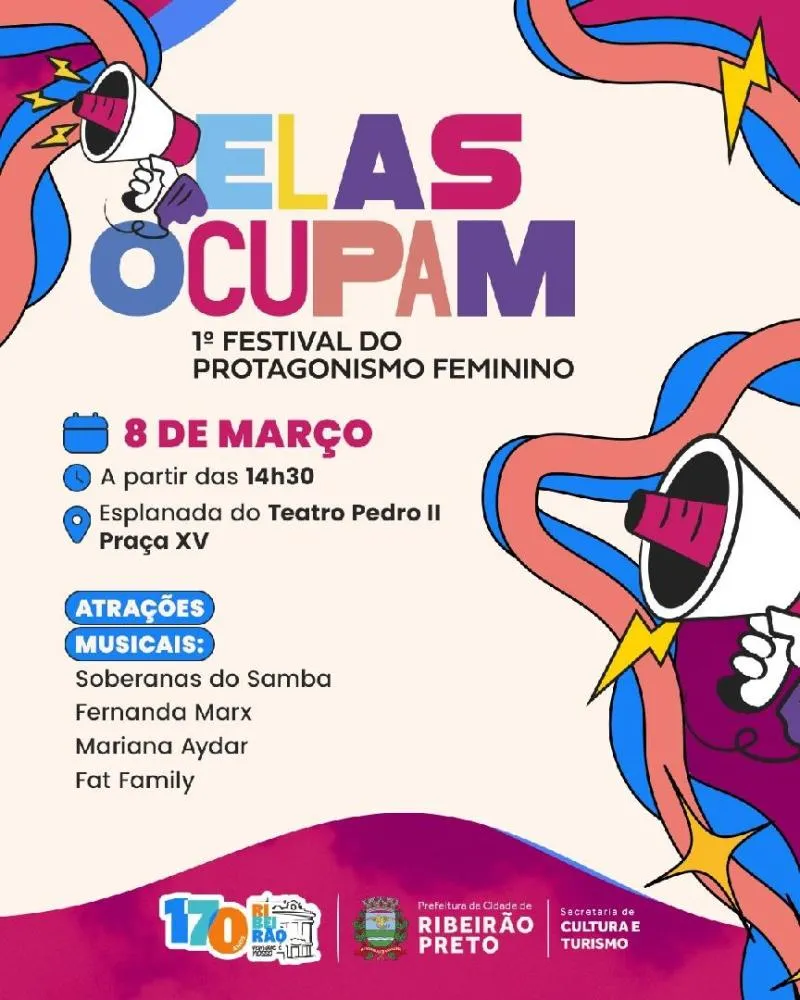Mulheres ocupam o centro de Ribeirão em festival inédito no Dia 8