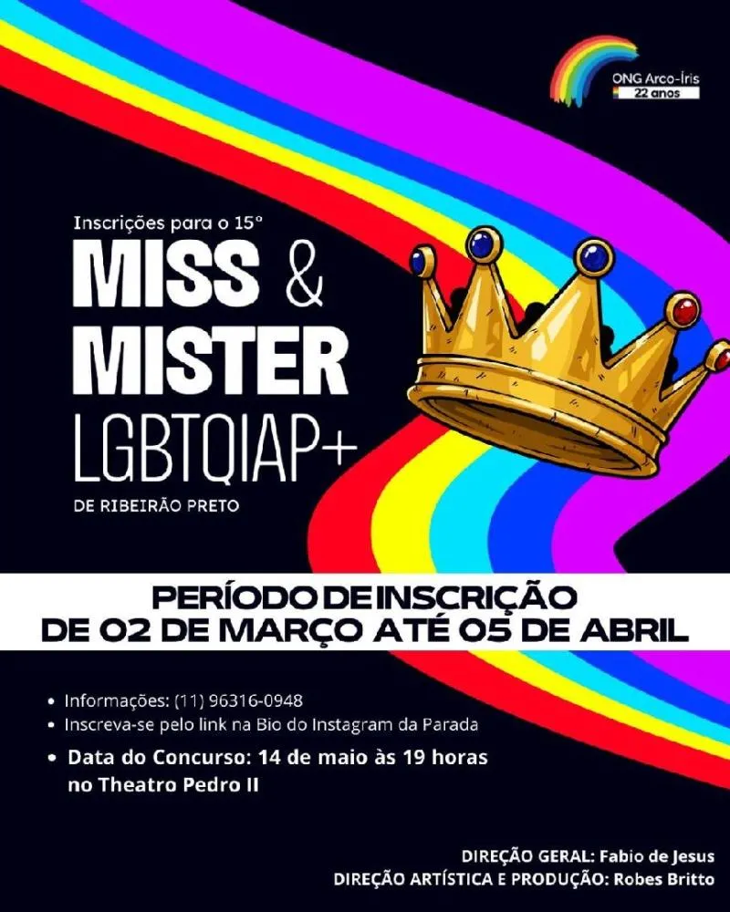 Miss & Mister LGBTQIAP+ leva diversidade ao palco do Pedro II e abre inscrições em Ribeirão