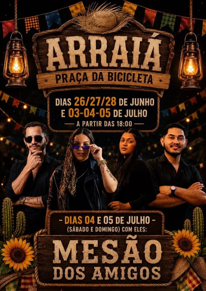 ARRAIÁ DA PRAÇA DA BICICLETA PROMETE MOVIMENTAR RIBEIRÃO COM MÚSICA E TRADIÇÃO JULINA
