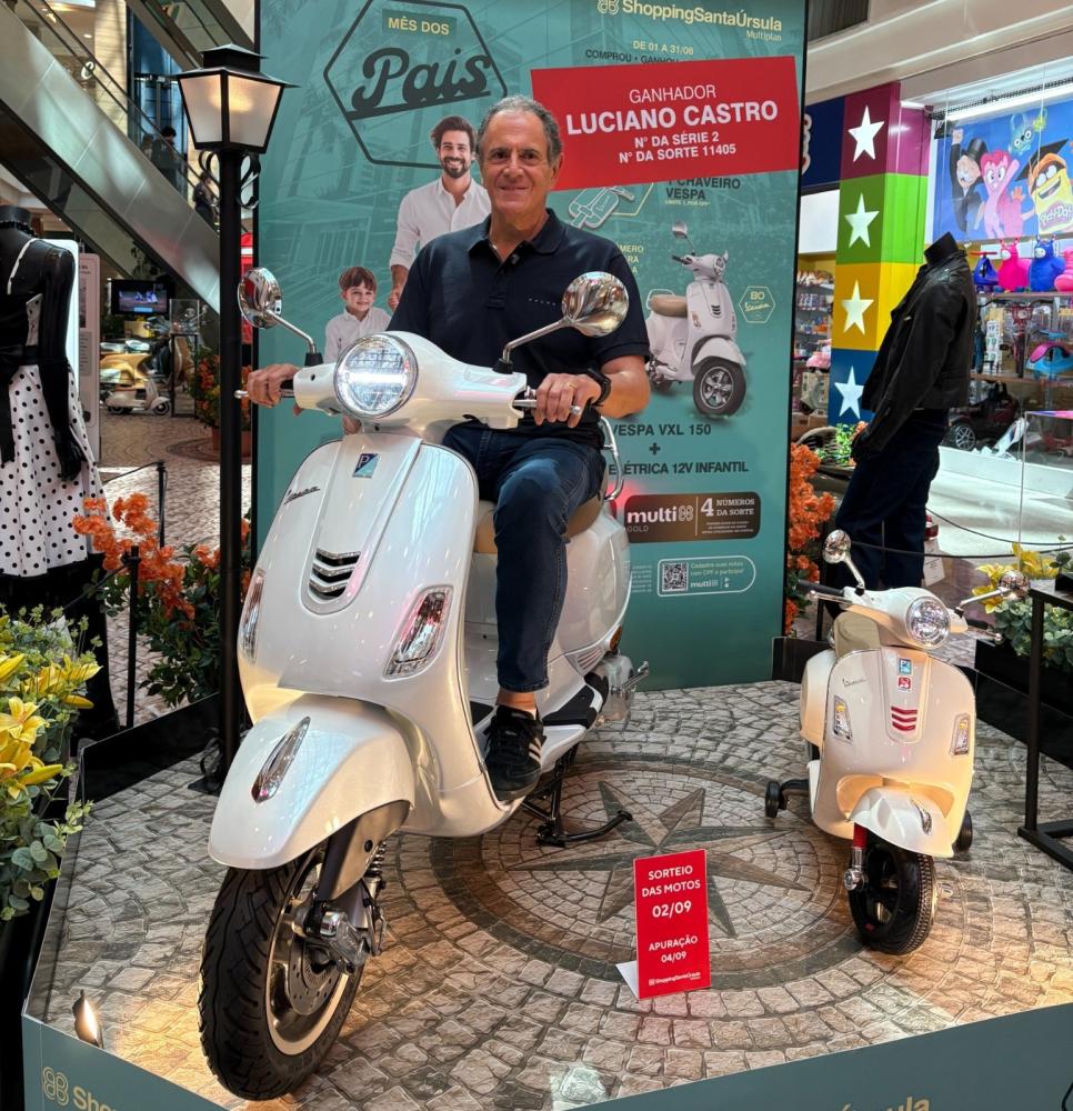 RIBEIRÃO-PRETANO GANHA VESPA EM SORTEIO DE SHOPPING
